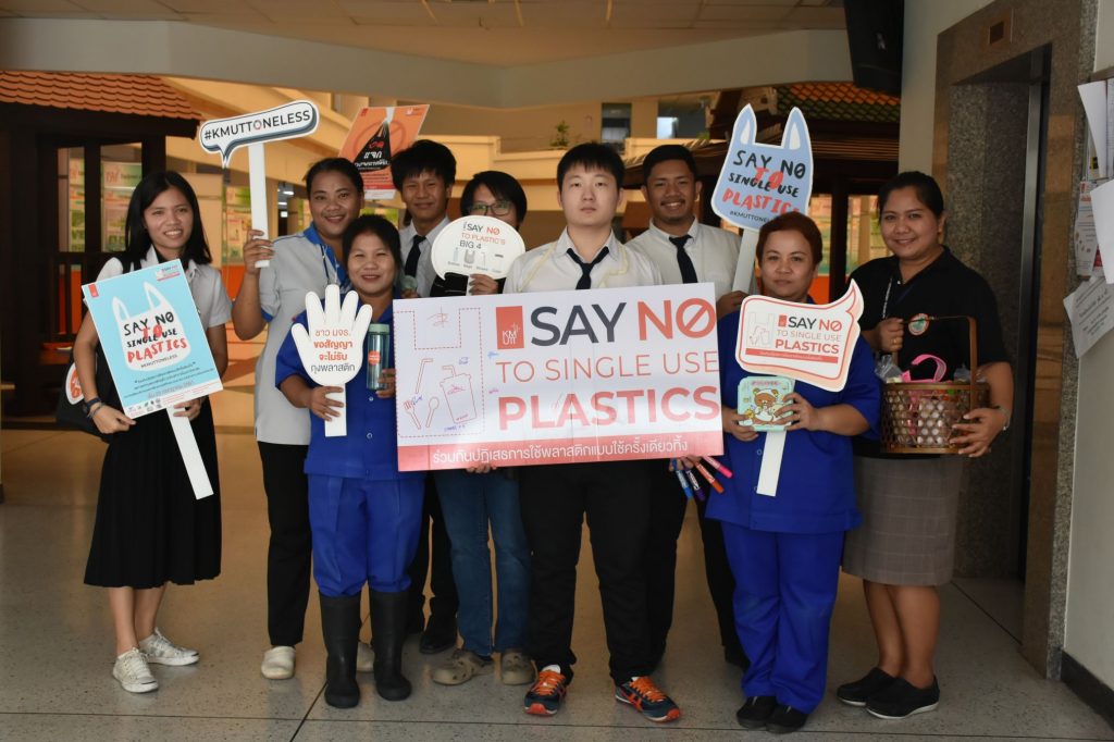 Say no single use plastics at KMUTT (Bangkhuntein campus)