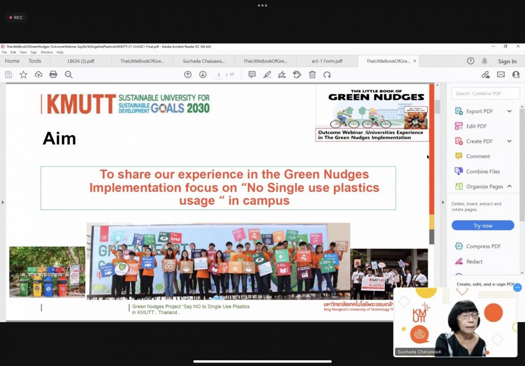 KMUTT presents Little Book of Green Nudges : Outcome webinar 2021