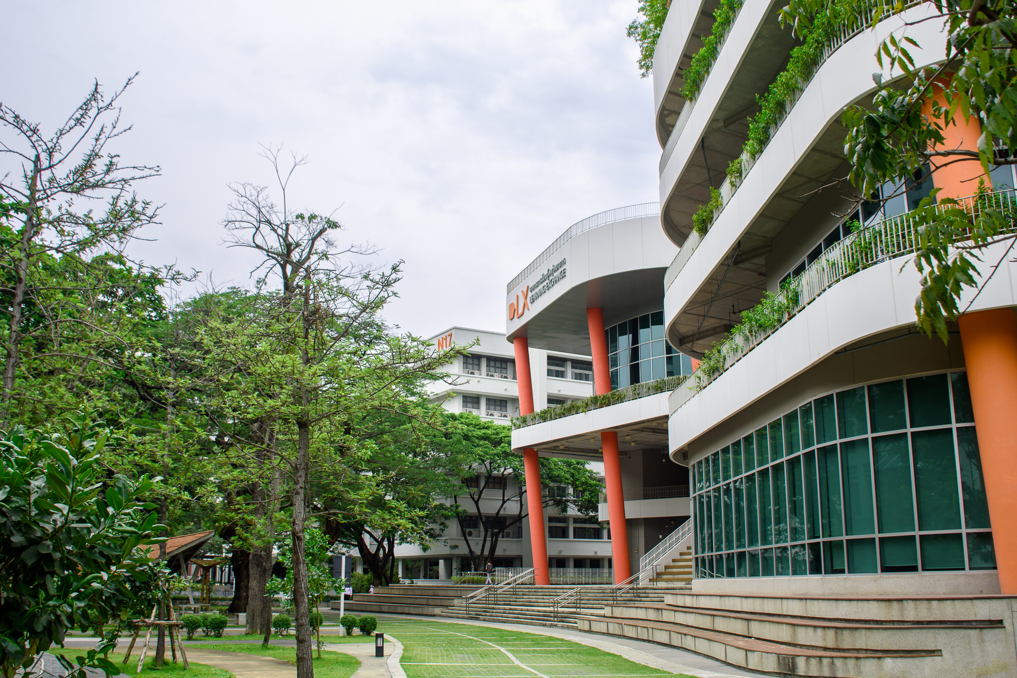 Aerial view of green campus area at KMUTT