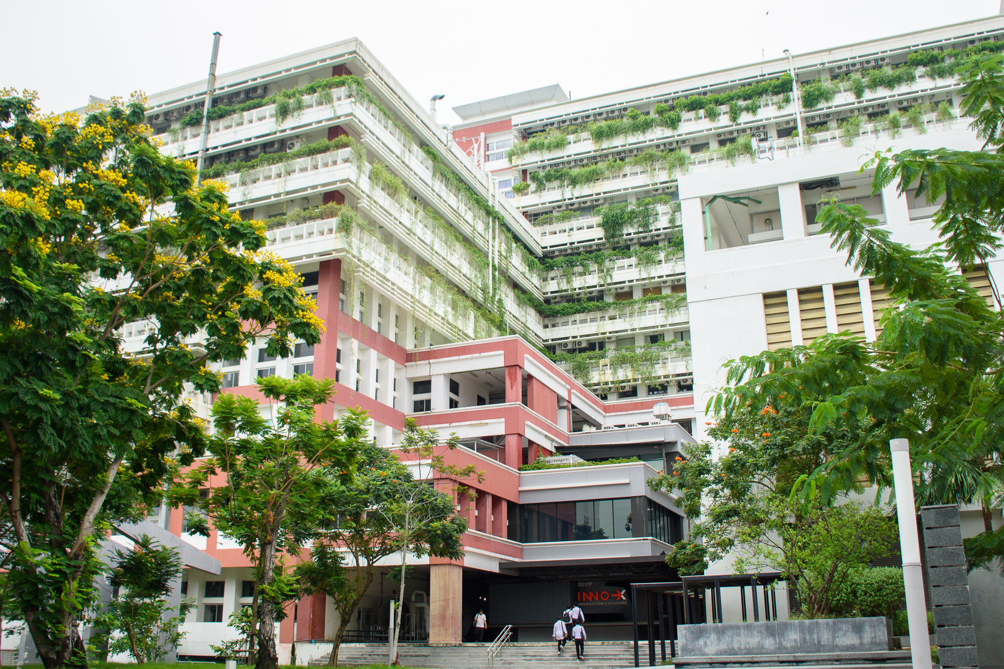 INNO-X Innovation Exchange building at KMUTT with vertical gardens