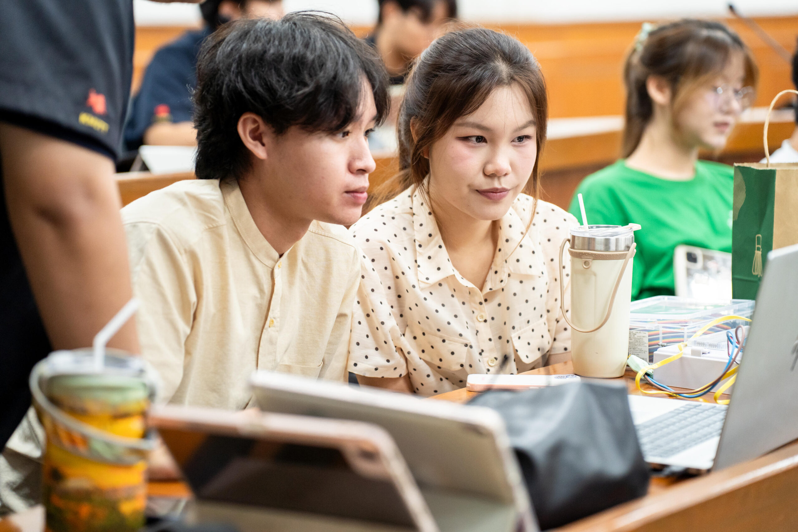 Students participating in sustainability event